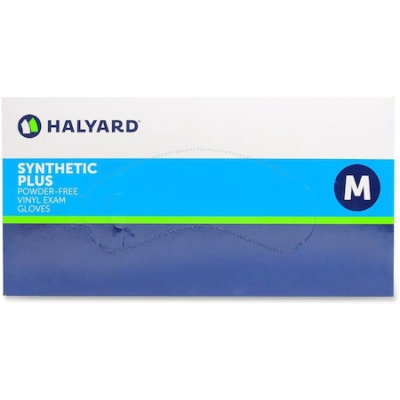 Halyard Disposable Gloves, 4.7 mil Palm, Vinyl, M, 100 PK, Clear HLY55032